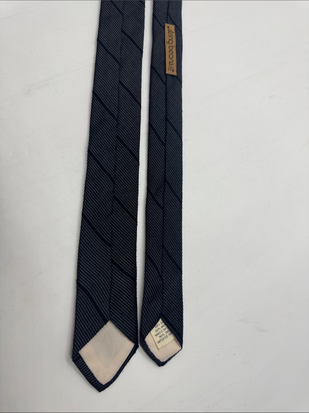 String Beans by Superba inc. Slim Navy Diagonal-Stripe Tie # 0092